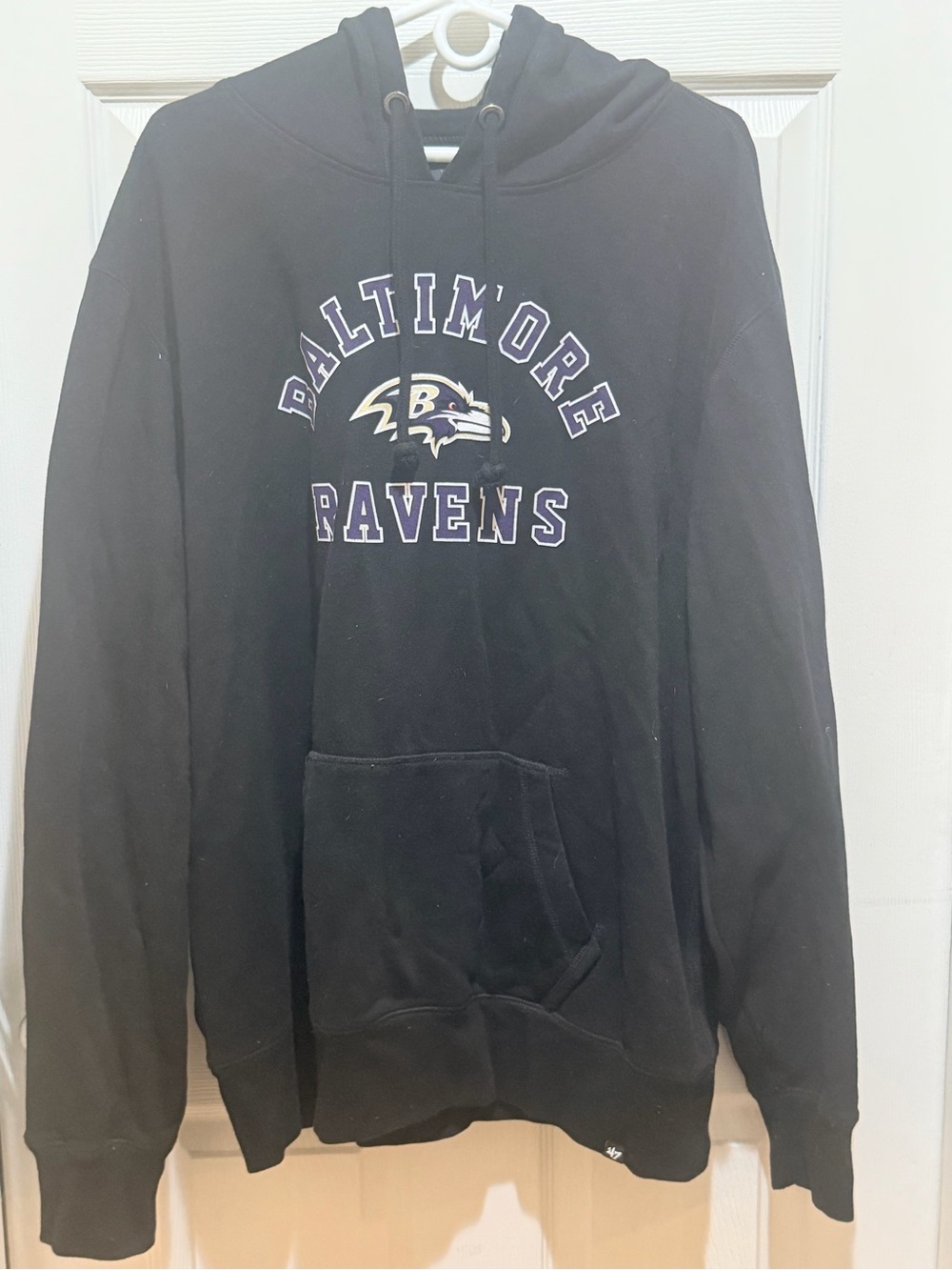 '47 Baltimore Ravens Black Pullover Hoodie with Embroidered Logo